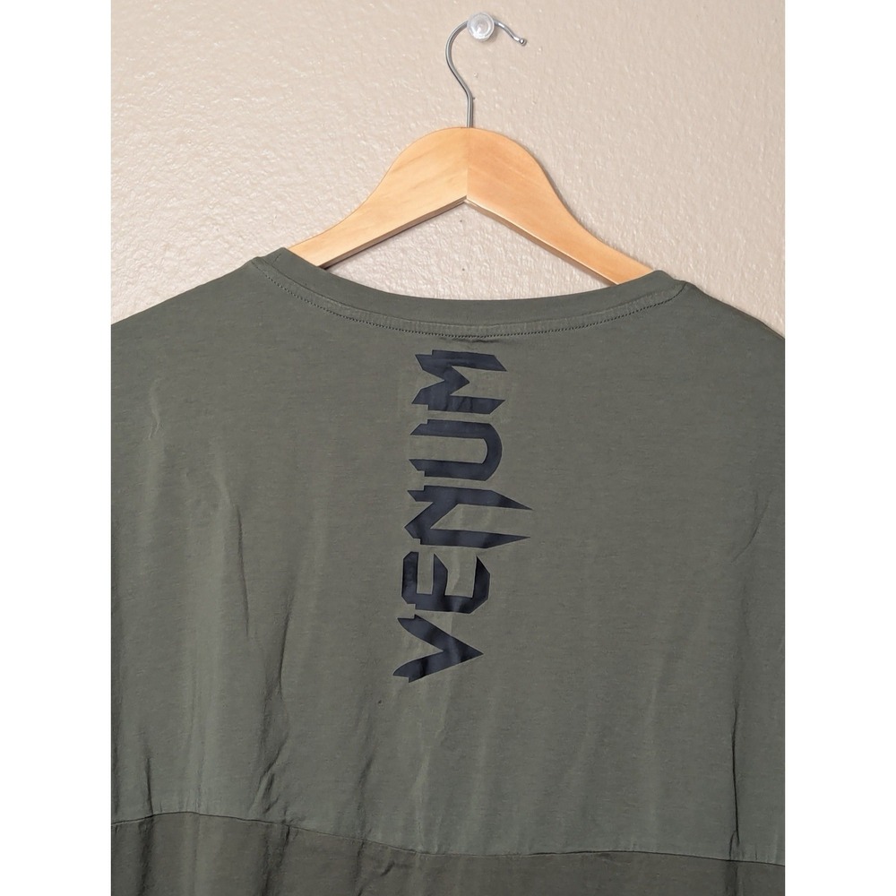 Venum Laser T-Shirt Mens XXL Olive Green Longline Side Zip Waterproof MMA - Picture 6 of 12